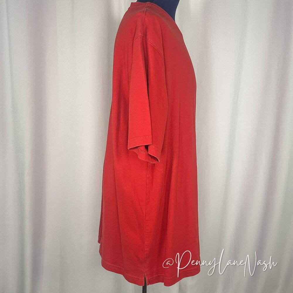 Columbia Red Crewneck Short Sleeve Pocket Tshirt Men's 2X - Picture 3 of 10